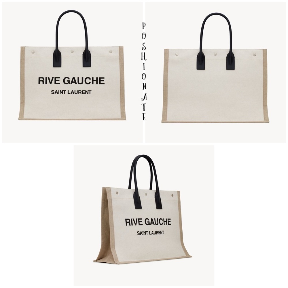 NWT! SAINT LAURENT “YSL” RIVE GAUCHE TOTE IN CANVAS